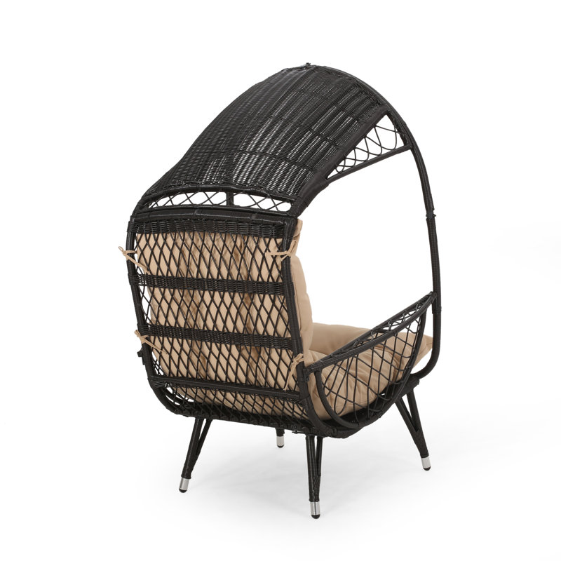 Bayou Breeze Outdoor Standing Basket Patio Chair with Cushions Reviews Wayfair